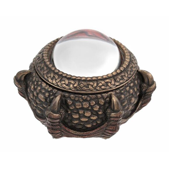 Bronze Finish Dragon Eye Trinket / Stash Box - Picture 2 of 4